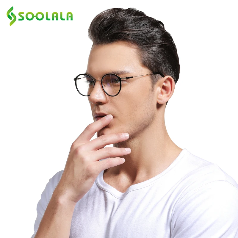 SOOLALA очки для чтения, оправа для очков для мужчин и женщин, оправа для очков, оправа для очков, оправа для мужчин, круглые оправа для очков TR90