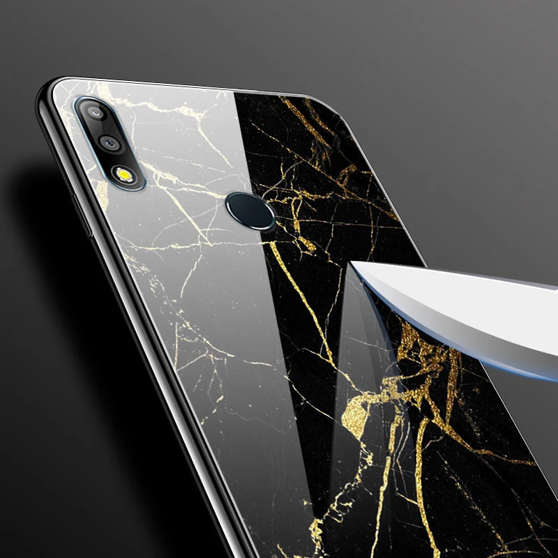 Чехол из закаленного стекла для Asus Zenfone Max Pro M2 ZB631KL, Мягкий бампер с принтом, чехол для Asus ZB631KL, стеклянный чехол с изображением животных и цветов