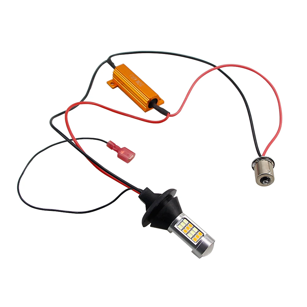 

GEETANS 2pcs Bau15s Py21w 1156 1T20 7440 S25 42 Led DRL Daytime Running Light+Turn Signal Dual Mode LED Light External Lights BE
