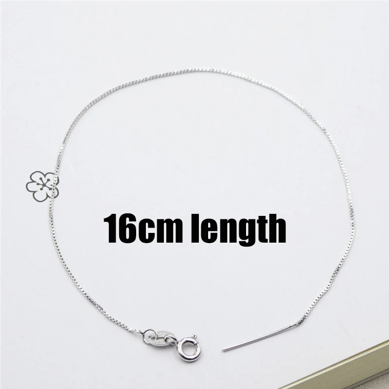16cm length 16/18/22/24/26 см 925 Браслеты стерлингового серебра цепочки на ногу Цепочки и ожерелья Для женщин Сеть дети для девушек и мужчин украшения для DIY ювелирных изделий - Окраска металла: 16cm length
