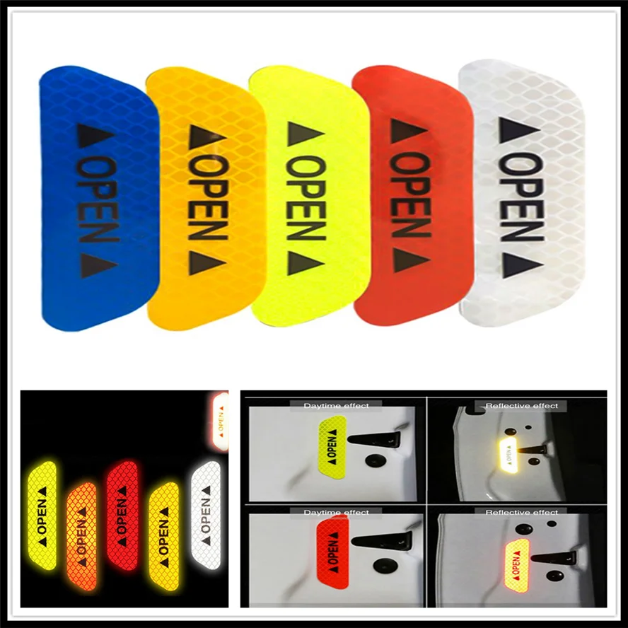 Светоотражающая лента для открывания двери автомобиля предупреждающая наклейка