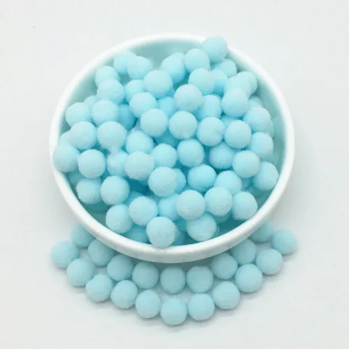 10mm 25Light blue Белые, синие, разноцветные помпоны, меховые шарики, сделай сам, мягкие помпоны, помпоны для рукоделия, Свадебный декор, клей на ткани, аксессуары, 8 мм до 30 мм, 20 г - Цвет: 10mm 25Light blue