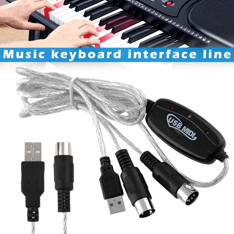 Горячий USB IN-OUT конвертер интерфейсного кабеля MIDI ПК к музыкальной клавиатуре