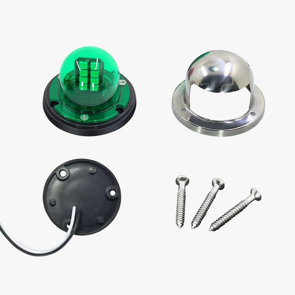 12V из нержавеющей стали навигационный светильник LED красный зеленый сигнальный