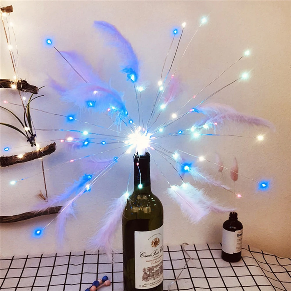 DIY Feather Fireworks LED Night Light String Remote Control USB Warm | Лампы и освещение