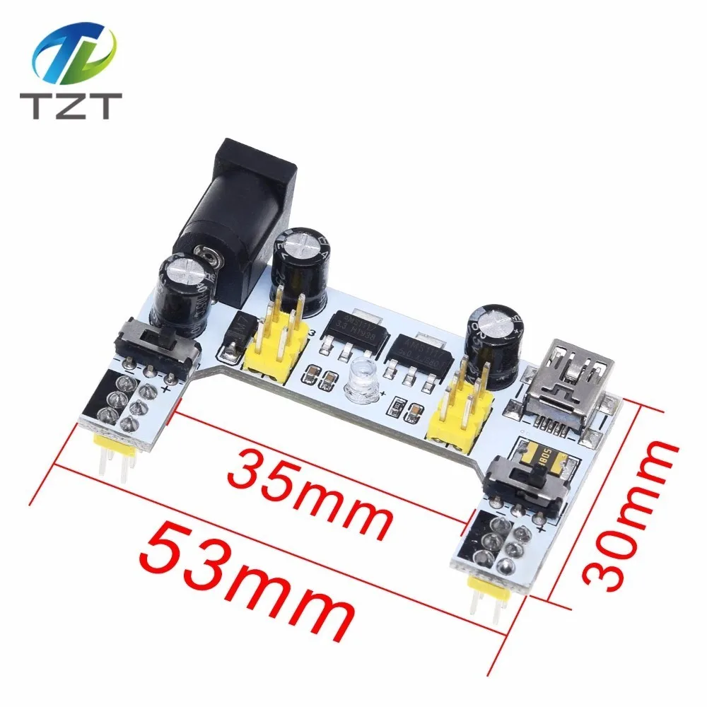 MB102 Интерфейс макет Питание модуль MB 102 для Arduino DIY Kit Белый DC 7 12V 2 канала доска|module