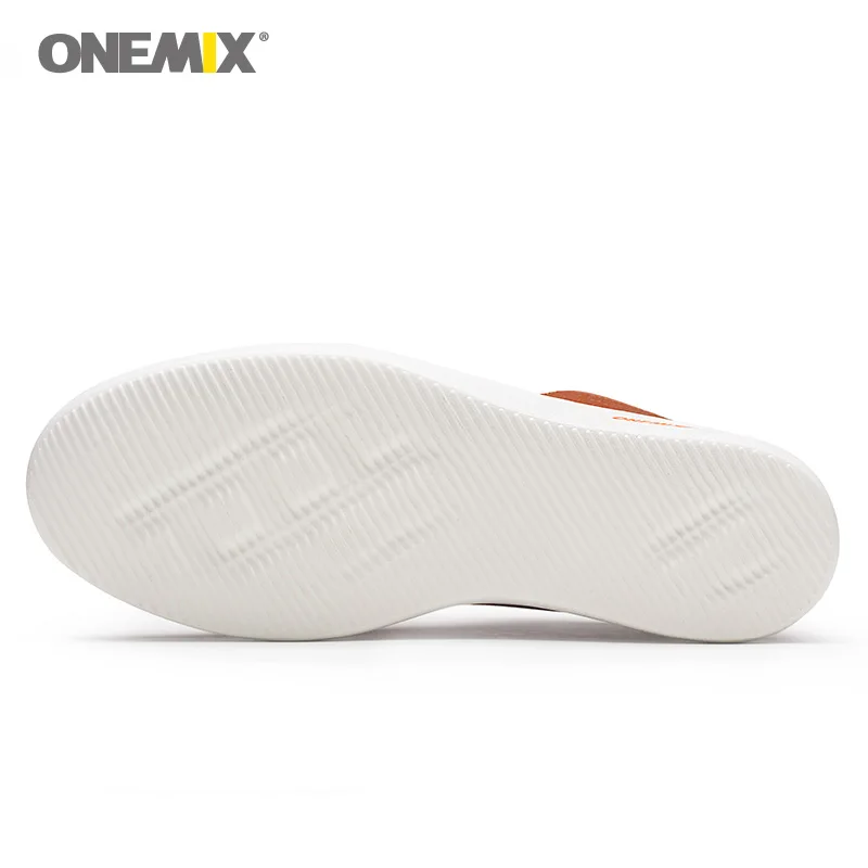 Женские кожаные кроссовки ONEMIX коричневые светильник Мягкие Водонепроницаемые