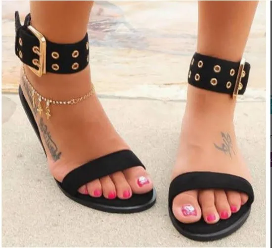 

Women flats sandals gladiator summer transparent open toe jelly shoes ladies vintage roman buckle strap beach sandals big size