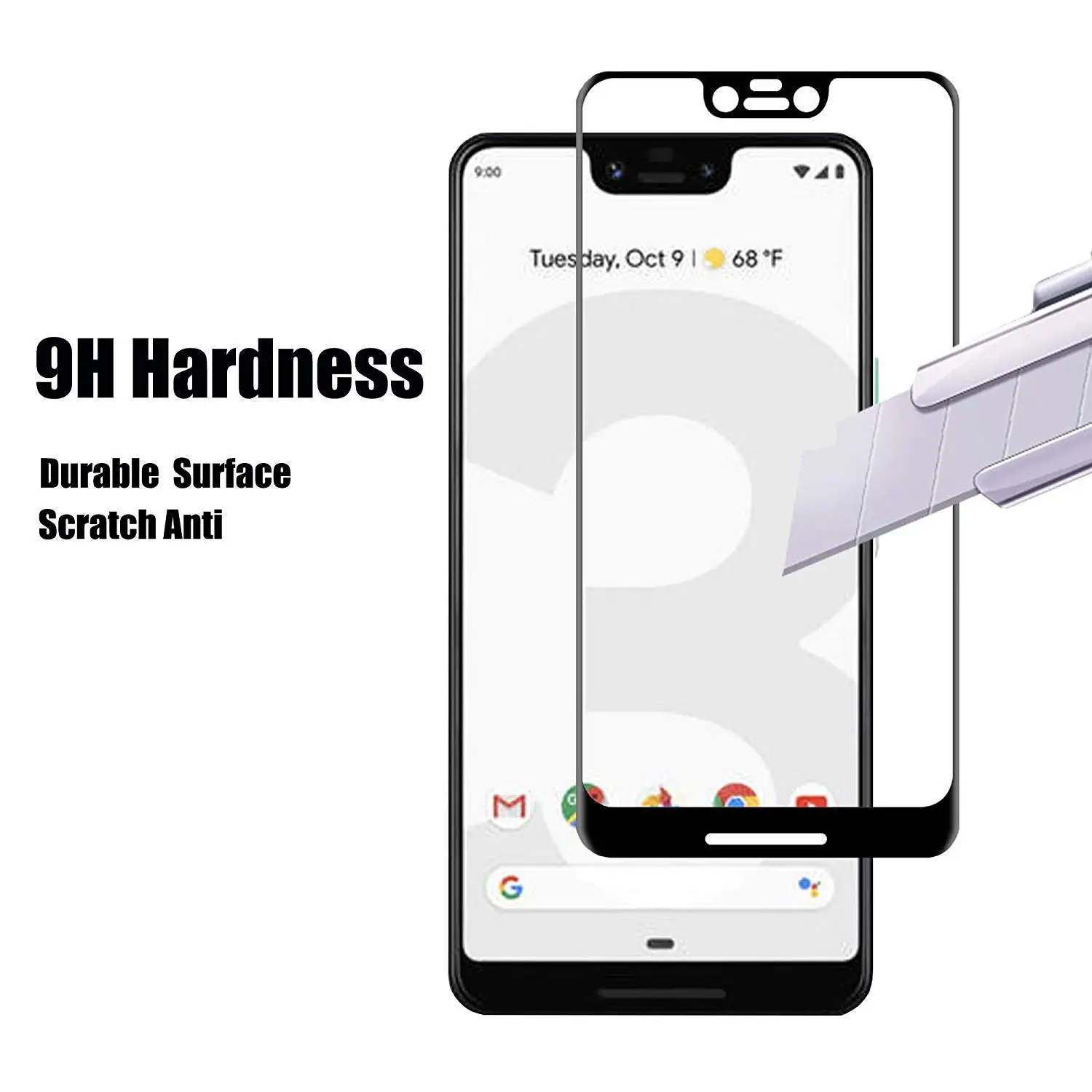 Для Google Pixel 3 XL глянцевое 5D изогнутое углеродное волокно мягкий край закаленное