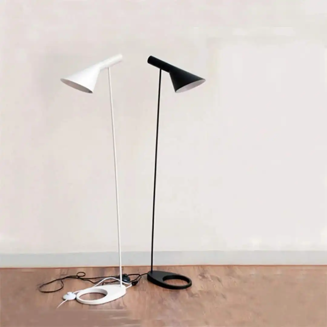 구매 Arne Poulsen 메탈 스탠드 램프 심플 플로어 램프 E27 블랙/화이트 램프, 거실 컨트리 하우스 바용 플로어 조명