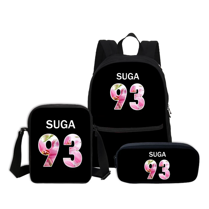 Новинка SUGA 93, детские школьные рюкзаки с 3D буквенным принтом, модные женские школьные сумки из 3 предметов, нейлоновый рюкзак, сумка через плечо, рюкзак - Цвет: Оранжевый