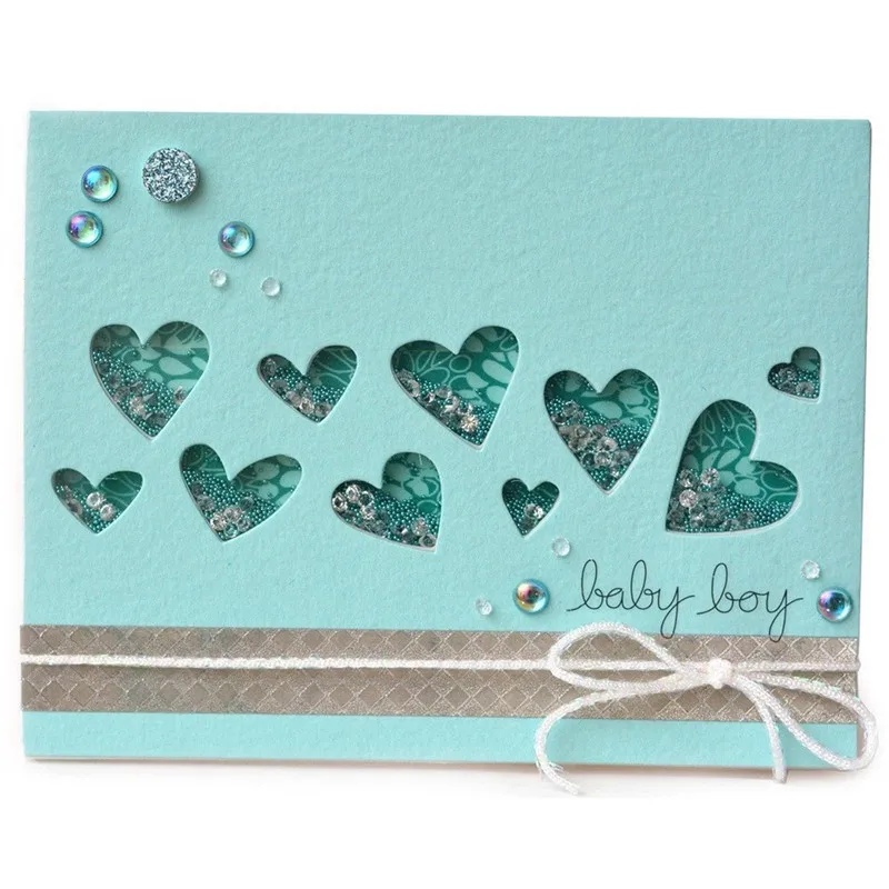 Naifumodo режущие Штампы Сердце фон для скрапбукинга металлическая крышка высечки