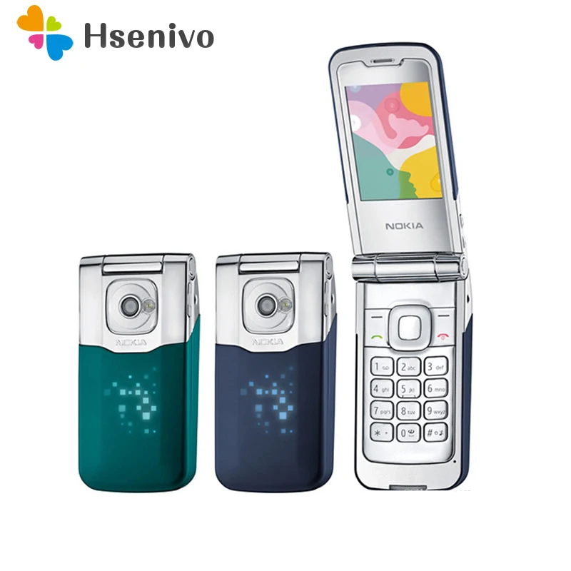 Восстановленный Nokia 7510 оригинальный 7510A Supernova мобильный телефон Flip Bluetooth Mp3