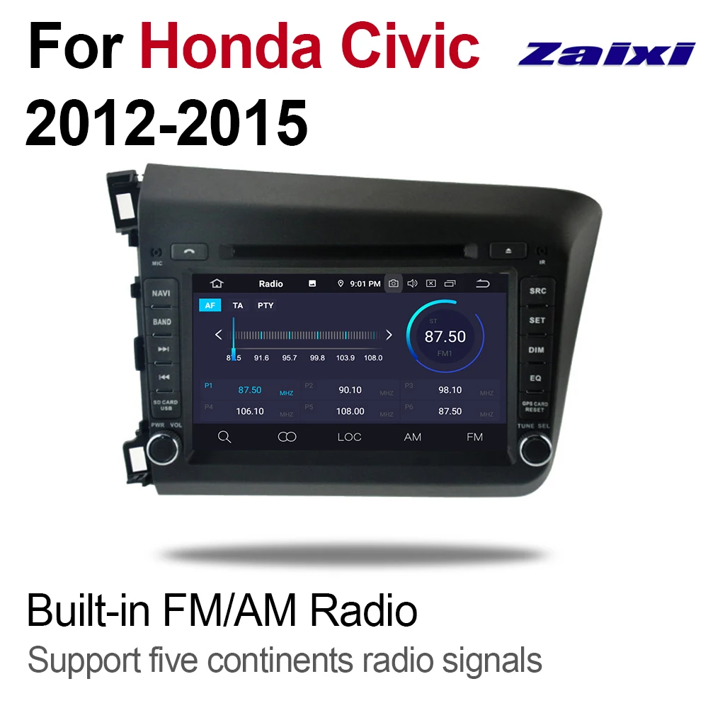 ZaiXi 4 ГБ android 9 0 автомобильный dvd плеер для Honda Civic 2012 ~ 2015 Мультимедиа GPS навигация