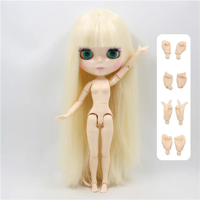 Фабрика blyth кукла белый бежевый прямые волосы с челкой/бахромой 1/6 30 см белая кожа BL0510 - Цвет: doll with hand B