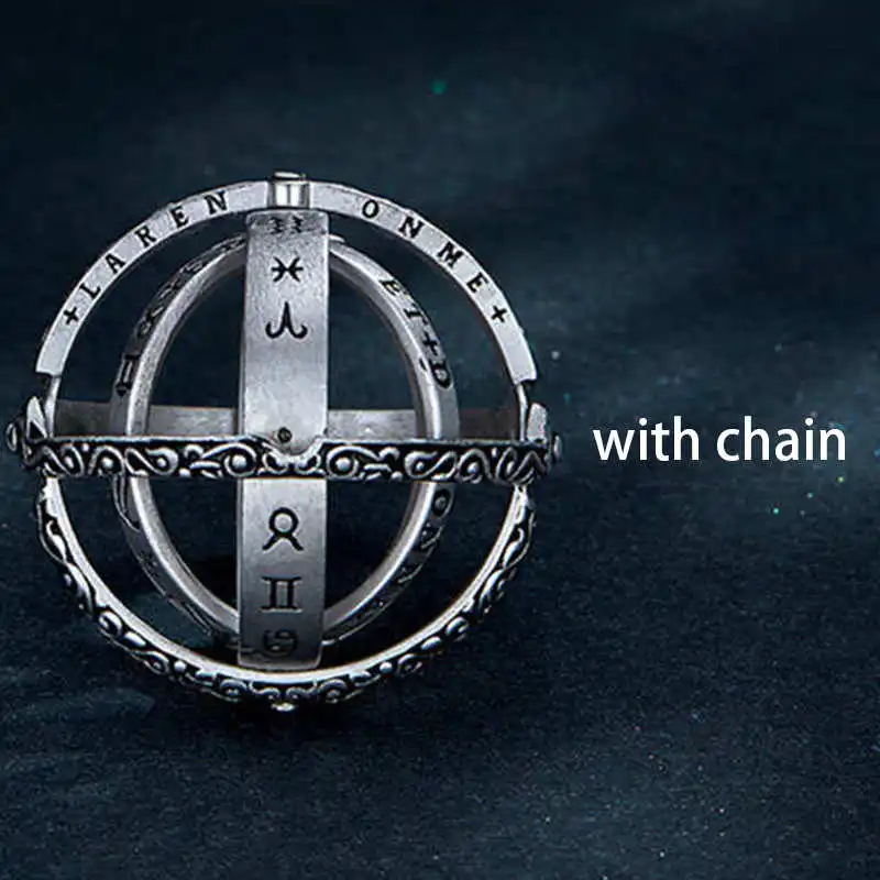 Silver New Tready Astronomical Sphere Ball Ring Cosmic Finger Couple Lover Rings For Men Jewelry - Main Stone Color: Silver