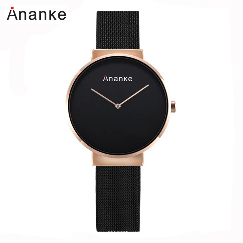 

Ananke New Fashion Women Quartz Watches Waterproof Luxury Casual Woman Watch Stainless Steel Black Rose Gold Ladies Wristwatch