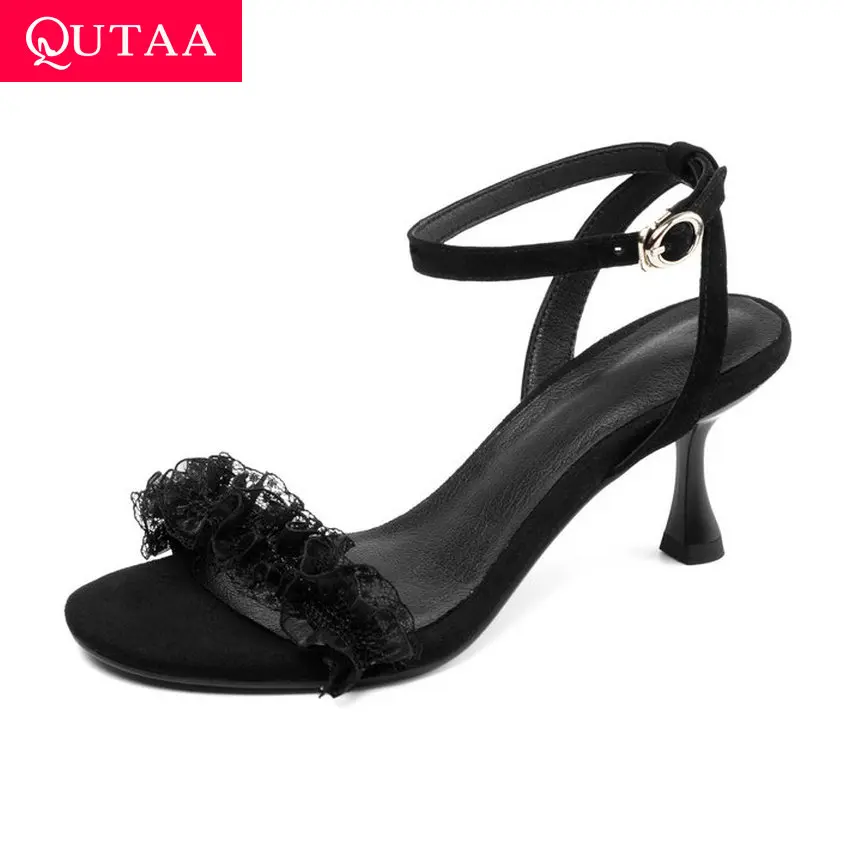 QUTAA/2019 женские босоножки газовое платье из искусственной кожи Модные туфли на