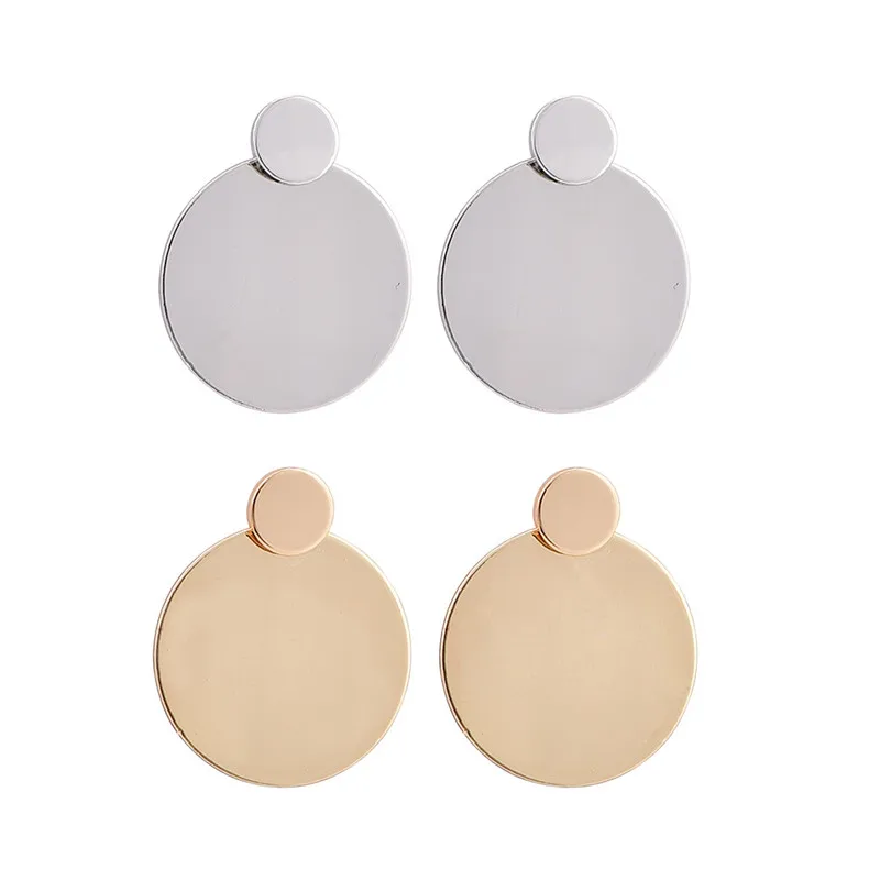 1 пара минимализм Геометрическая круглая висячие серьги-гвоздики для женщин Панк