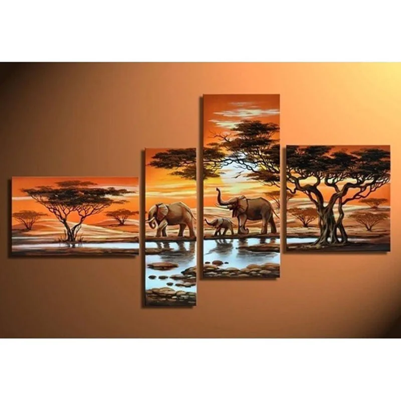 

5D «сделай сам», полноразмерная алмазная живопись, слон, семья, мульти-картина, комбинированная вышивка