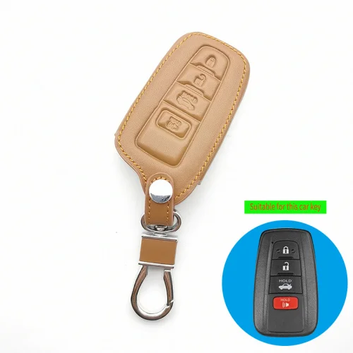 

Кожаный чехол для ключей для Toyota Camry Avalon Corolla RAV4 CHR Land Cruiser Prado Prius 2017 2018 2019, брелок с дистанционным управлением, 2/3/4 кнопки