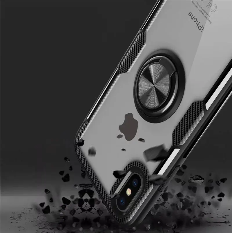Роскошный защитный чехол с кольцом для iphone X XS Max XR магнитный автомобильный
