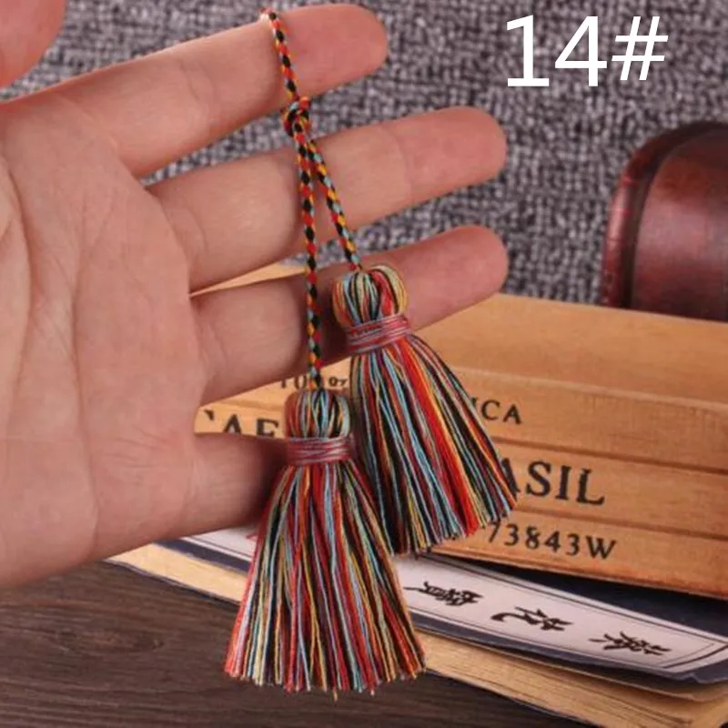 NO1-14-2 pairs(4PCS) DIY 2 пары(4 шт.) хлопок двойной кисточкой Подвески Украшения ручной работы аксессуары для изготовления ювелирных изделий - Цвет: NO1-14-2 pairs(4PCS)