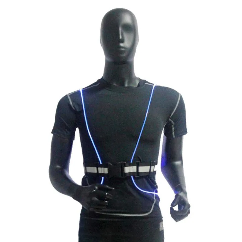 Unisex Outdoor Illuminated Reflective Vest Belt Fiber Optics LED Lights Adjustable Safety Sports Running Cycling Belts | Безопасность и