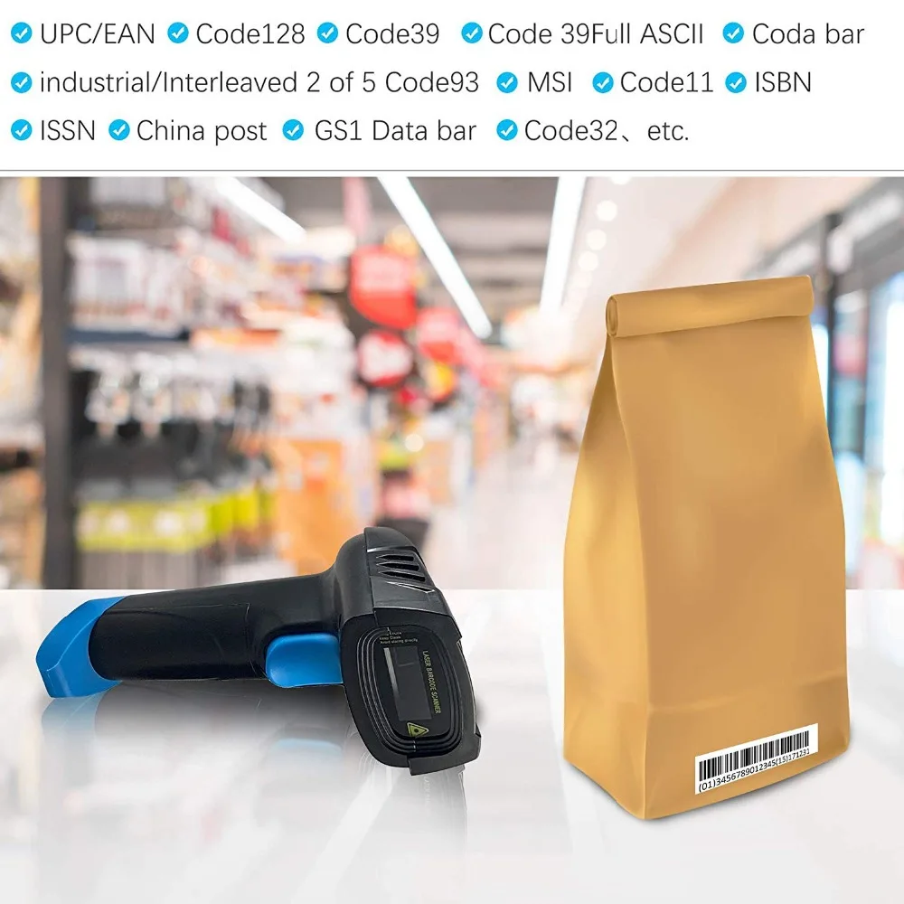 Беспроводной 2,4G 1D сканер штрих-кода 2D qr-считыватель Ручной USB проводной сканер штрихкодов пистолет с подставкой для Android Windows IOS