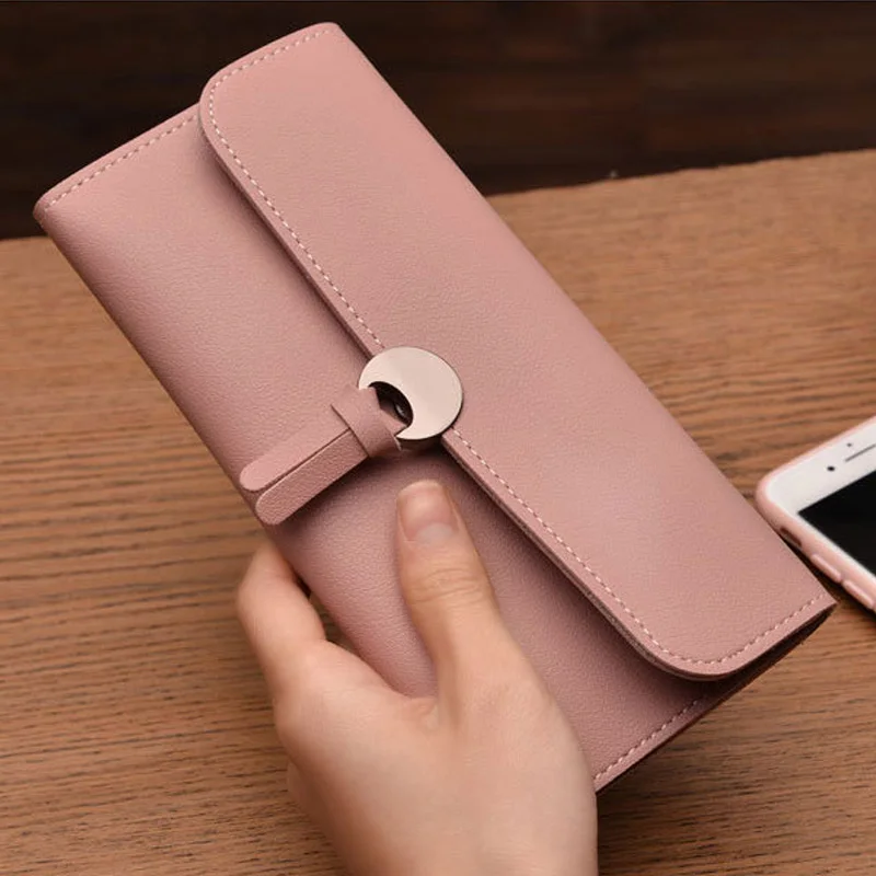 2019 модные длинные женские кошельки из искусственной кожи высокого качества