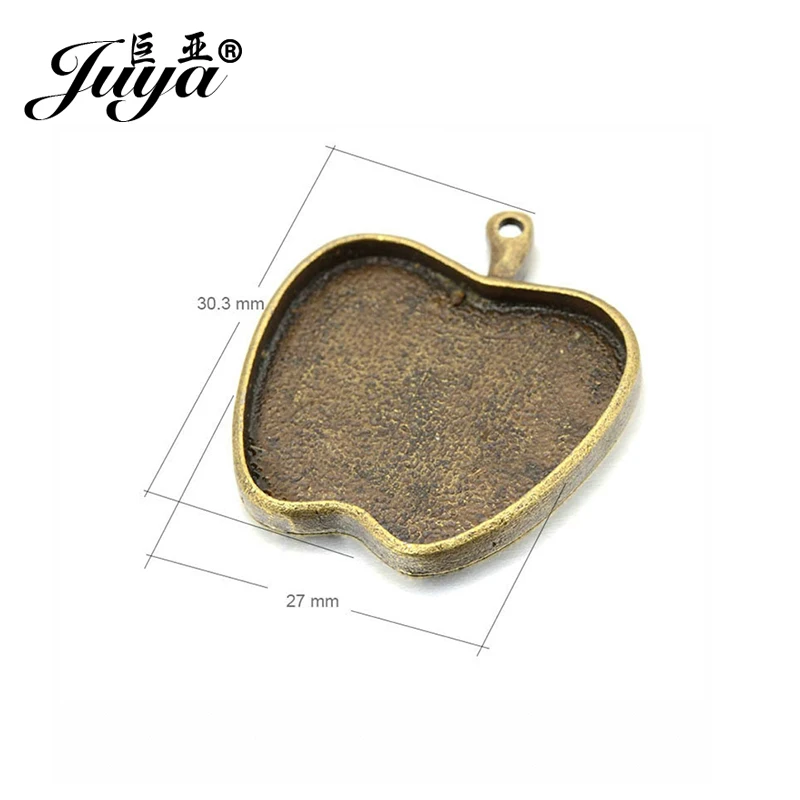 

JUYA China Bezel Blank Suppliers 6pcs/set 25mm Inner Size Antique Bronze New Fashion Apple Shape Cabochon Base Setting AD0100