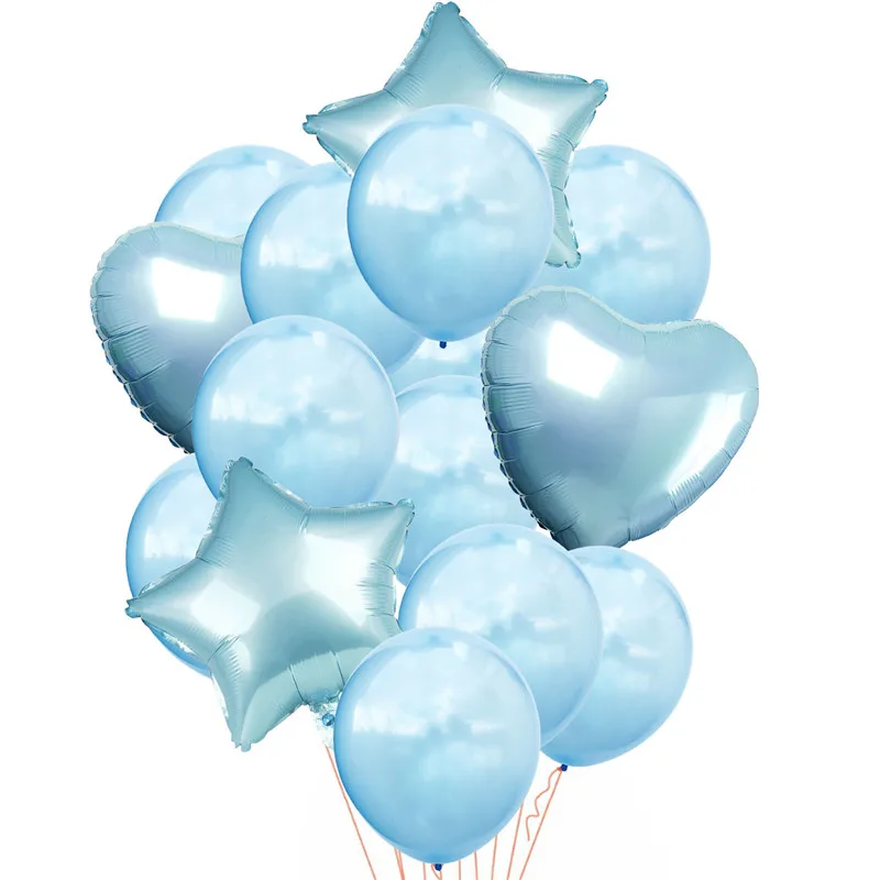 Blue 14 шт. 12 дюймов латексные разноцветные воздушные шары мульти воздушные шары с конфетти с днем рождения свадебные вечерние принадлежности розовое золото Гелиевый шар - Цвет: Blue