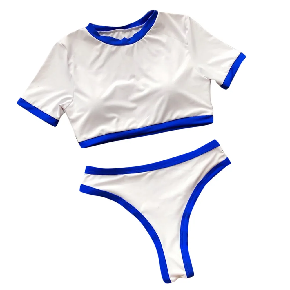 Trajes de bao mujer talla grande viquini de купальник mujer сплошной цвет спортивный женский бикини# YL