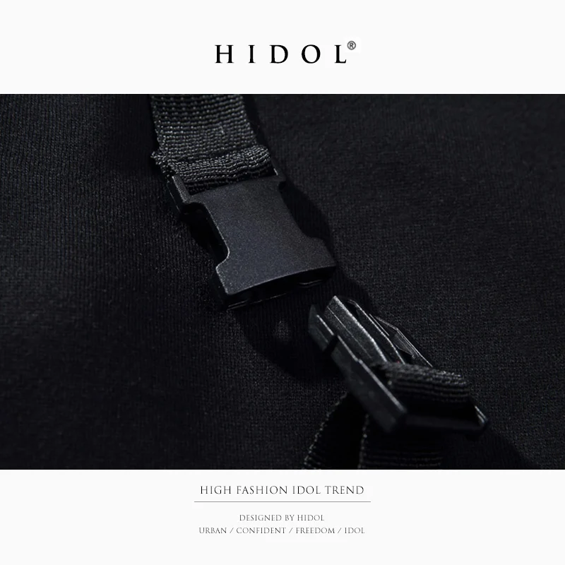Oversize Военная Униформа флисовая толстовка ленты с карманом на молнии красный Swag