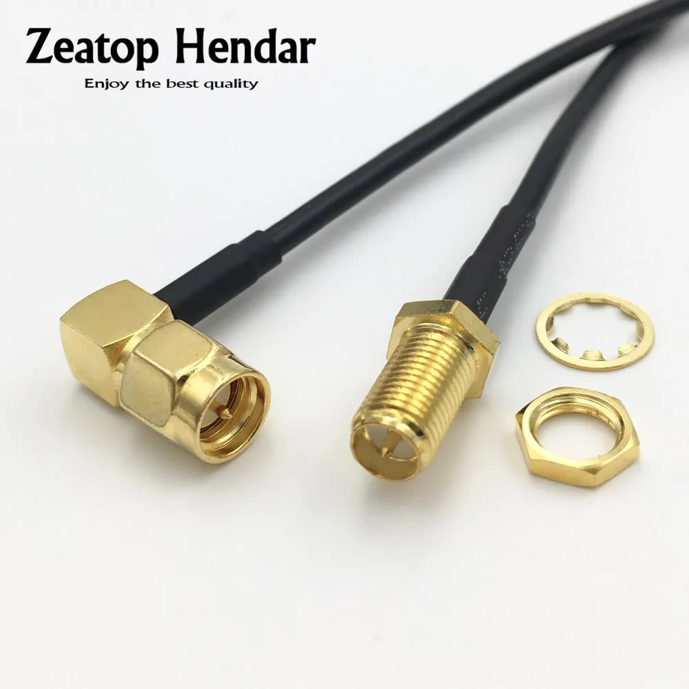 Коаксиальный удлинитель с прямым углом 10 шт. разъем SMA типа папа и женской вилкой