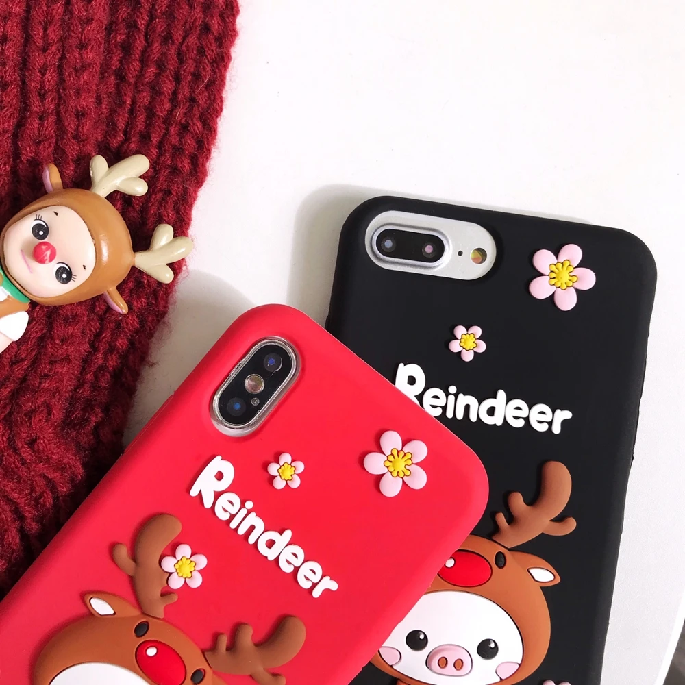 Рождество Стиль для iPhone X Case силиконовый мягкий чехол мобильного телефона c Милая