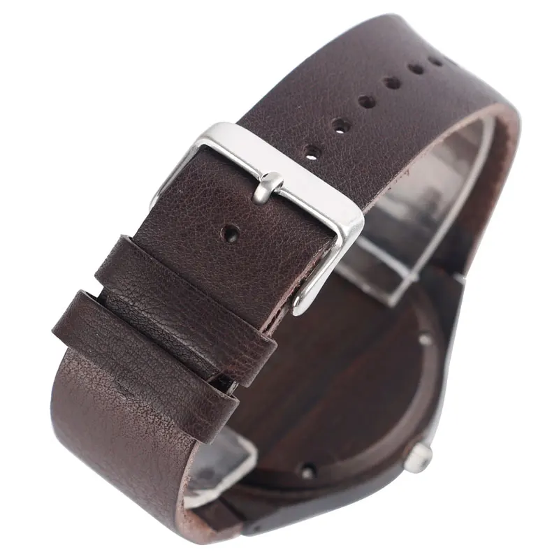 

Handmade Sandalwood Case Quartz Wrist Watch Gift For Men Women Nature Wooden Watch Women Vintage Casual Genuine Leather Band