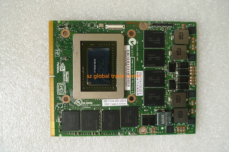 Видеокарта NVIDIA GeForce GTX 580M GTX580M 2 ГБ GDDR5 MXM 3.0B для игрового ноутбука Alienware M17x R2 R3 R4|m17x
