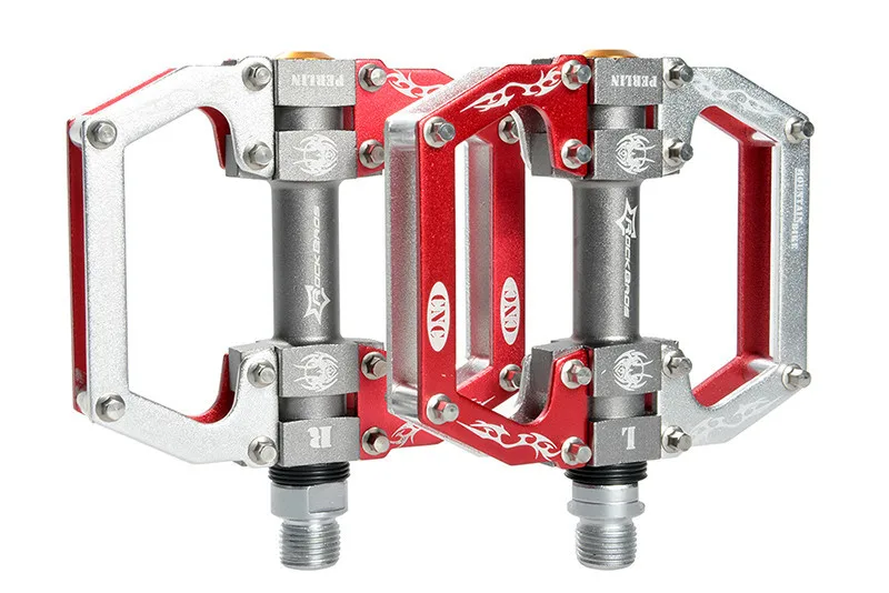 Sliver Red A RockBros MTB BMX DH велосипед сверхлегкие Педали Алюминиевый корпус ось 9/1" Cr Mo шпиндель Велоспорт seальд Подшипник педали 3 вида стилей - Цвет: Sliver Red A