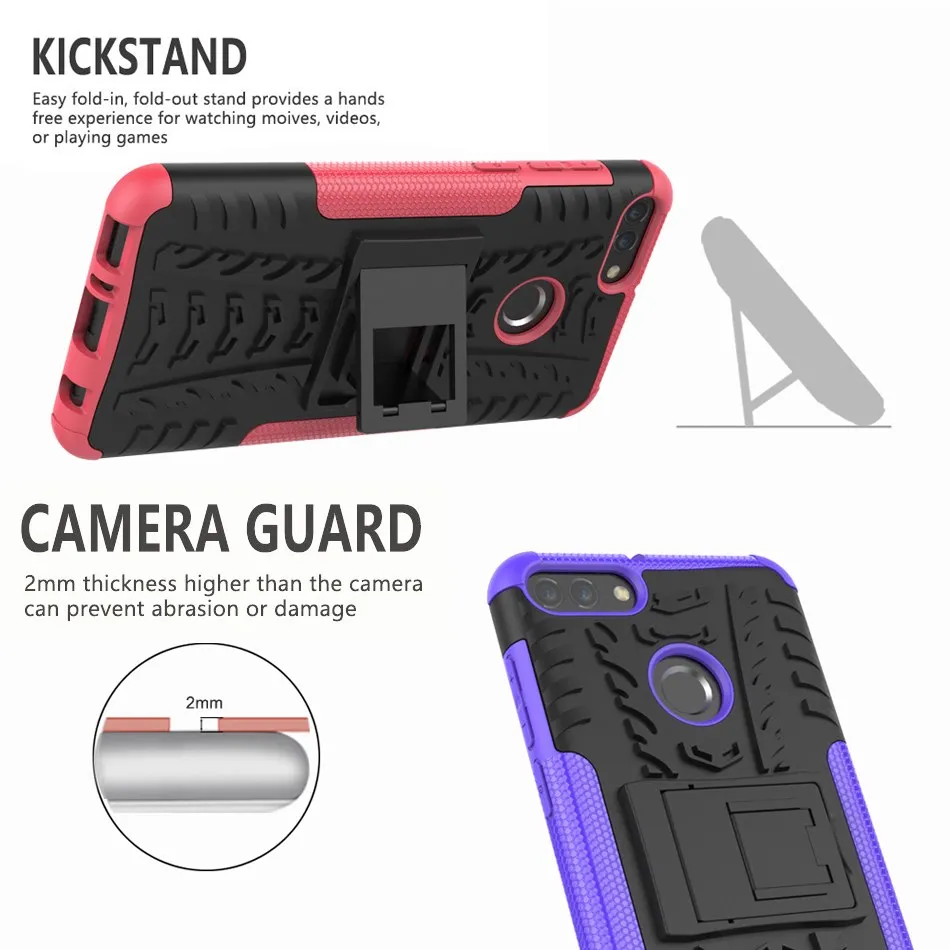 2 в 1 Броня Стиль чехол для huawei наслаждаться 8 Plus задняя крышка Heavy Duty Hybrid Coque