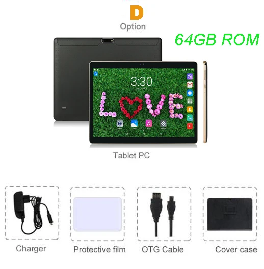64GB add Case 10,1 дюймов держатель для планшетных компьютеров две камеры 32 Гб телефонные звонки Bluetooth планшеты gps FM 64 ГБ android 8,0 планшет телефон Pad - Комплект: 64GB add Case