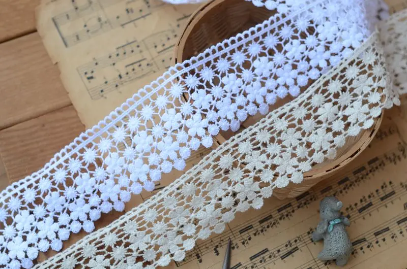 Hot sale Edge accessories beige white soluble cotton lace embroidery flowers H0501 | Дом и сад