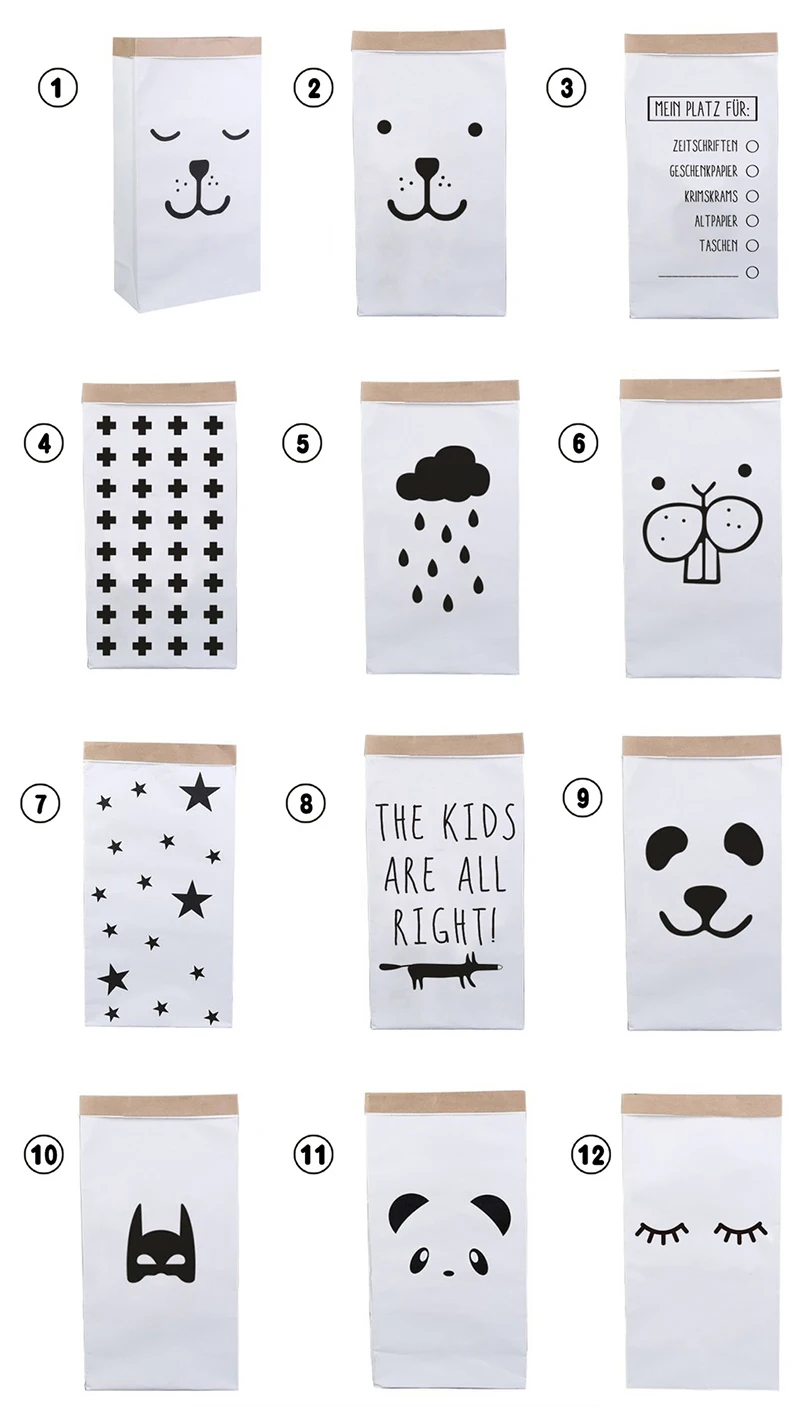 Большой пакет из крафт бумаги в стиле Ins ваза с растениями и цветами игрушки