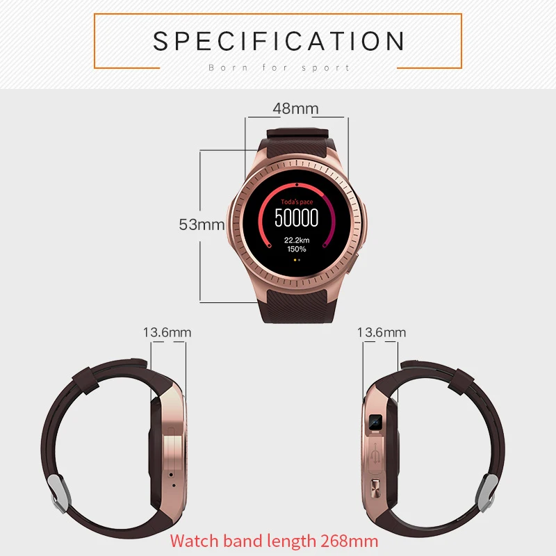 L1 gps Смарт часы для мужчин Android водонепроницаемый TF карта Bluetooth 4,0 монитор сна камера 2MP с Facebook, Twitter