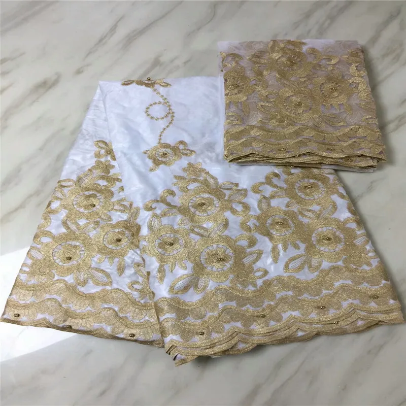 Cassiel buzin fabrics with beads 2018 african riche fabric brocade bazin french lace 7yards/lot | Дом и сад