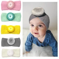 yundfly knotted wool headband newborn turban round ball head wrap crochet headband hair accessories birthday gift