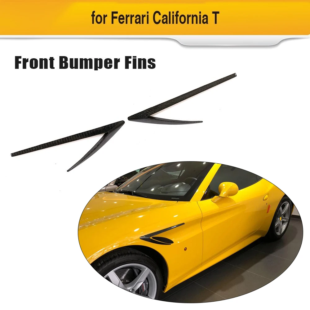 

For Ferrari California T Base Convertible 2-Door Coupe 2015-2018 Carbon Fiber Bumper Fins Fender Vent Trims 2pcs
