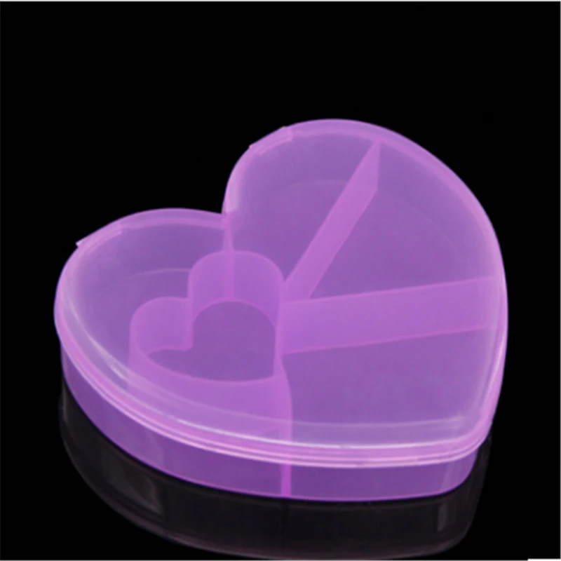 5 слотов в форме сердца пластиковая коробка для хранения Модный женский макияж