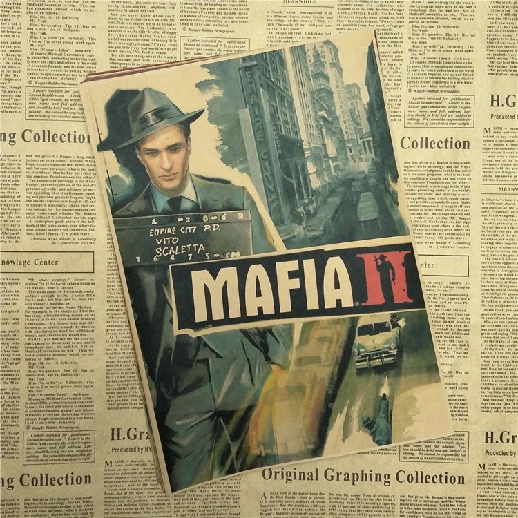 Постер мафия/игра выживаемость дорожная крафт-бумага плакат бар кафе гостиная