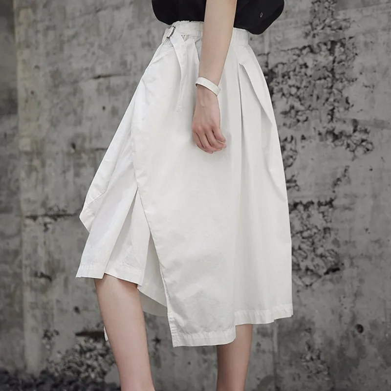 TWOTWINSTYLE Лоскутные Асимметричные миди юбки для женщин со шнуровкой Высокая талия